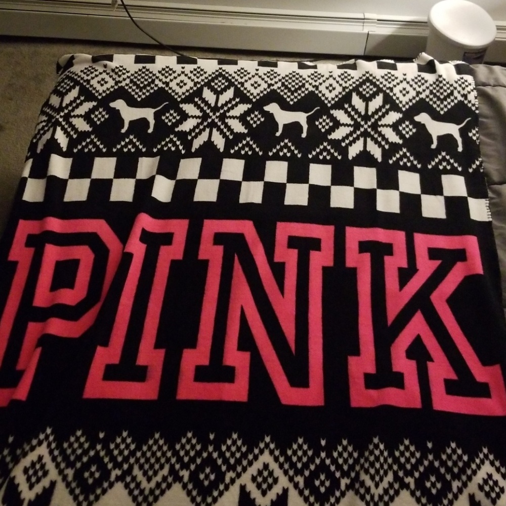 Pink throw blanket